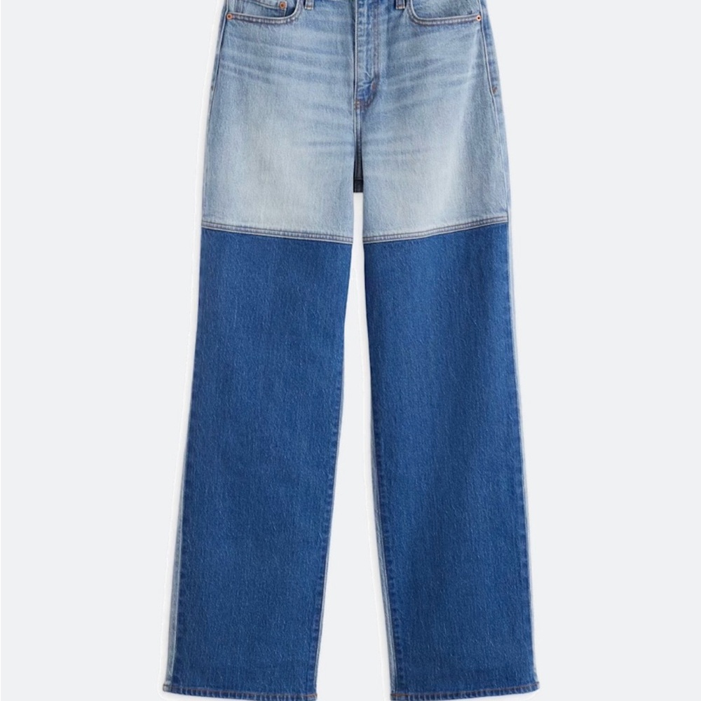 Two-Tone straight Leg Women’s Jeans - Blue